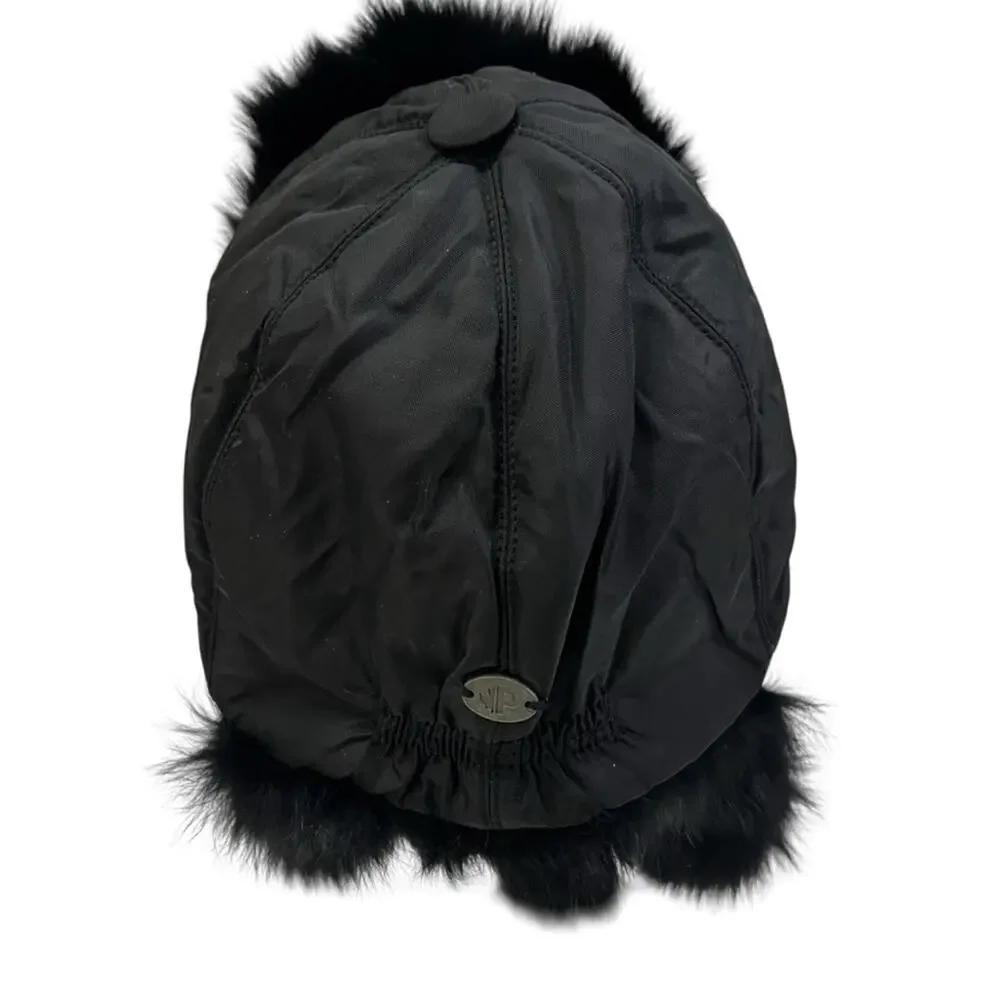 Pajar Canada Black Fur Trapper Hat | Origin Assured Fur Saga Furs | O/S  | Poms